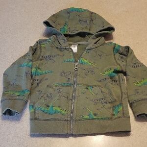 Carter's Green Dinosaur Zipup Hoodie SIZE 3T